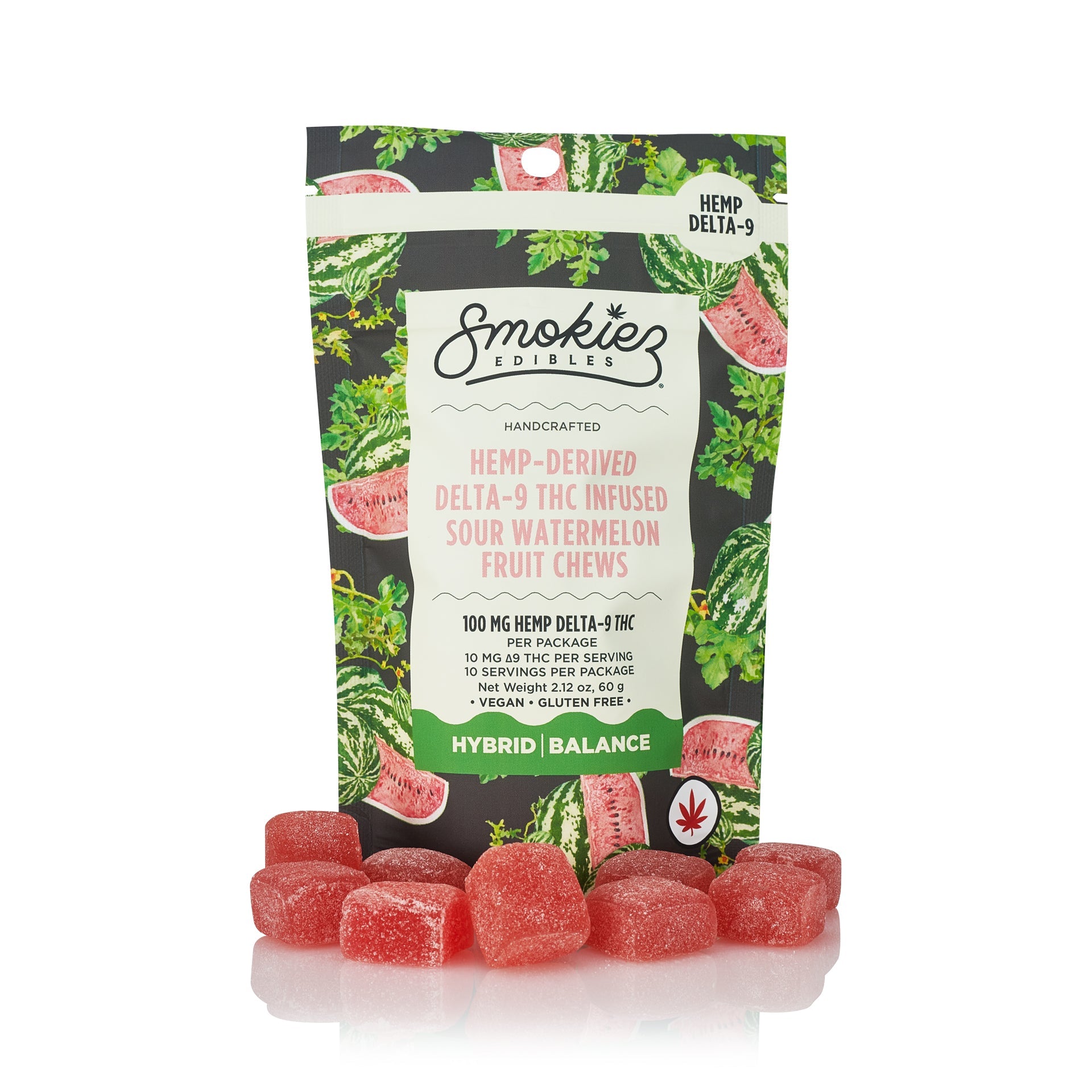 Sour Watermelon 10pk 100mg Hemp Delta-9 Gummies