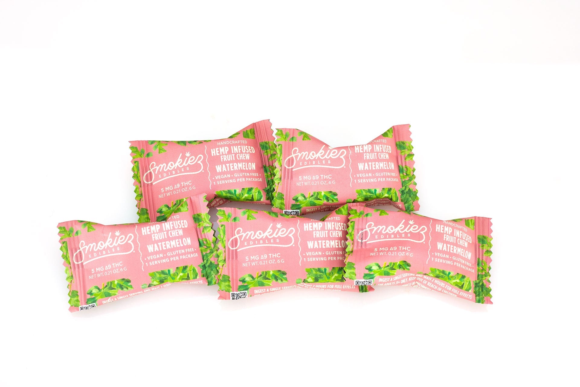 Watermelon 5mg Hemp Delta-9 Single Piece Fruit Chews - 5 pieces